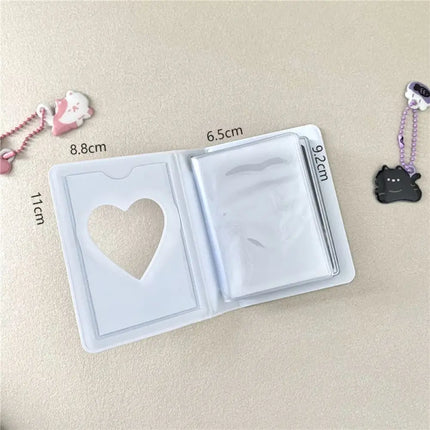 Cute Bear Photo Album 3 Inch Love Heart Hollow Picture Storage Case Kpop Card Binder Name Card Book Photocard Holder
