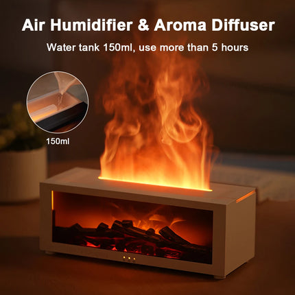 Air Aroma Humidifier Essential Oils Humidifier Flame Fragrance Diffuser Home Aromatherapy Diffuser With LED Light Remote Control