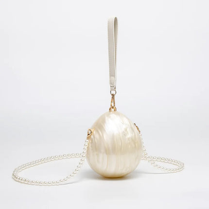 Mini Pearl Bag Crossbody Beaded Necklace Shoulder Handbag Egg Evening Fashion Totebag Women Hand Lady Phone Handbags Small Woman