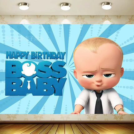 Baby B-BOSSED Birthday Theme Birthday Party Decoration Backdrop Family Cup Plate Napkin Balloons Baby Shower Supplies Kid Gift