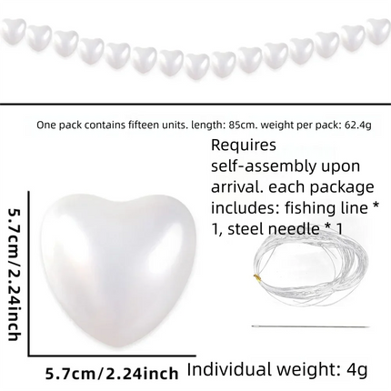 Wedding Backdrop Wall Decor - Faux Large Pearl - DIY Beaded Garland White Ball Pendant & Figurine