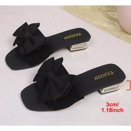 Trend Women Slippers Lightweight Slides Women New Fashion Sandals Summer Bow Keep Warm Shoes Women Flat Plus Size Slippers