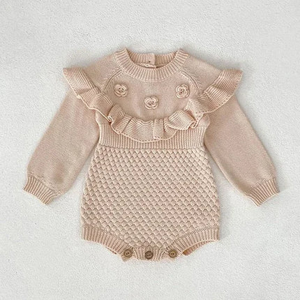 2025 New Autumn 0-24M Newborn Baby Boys Girls Knitted Jumpsuit Sleeveless Solid Color Overalls Toddler Baby Girl Knitted Romper