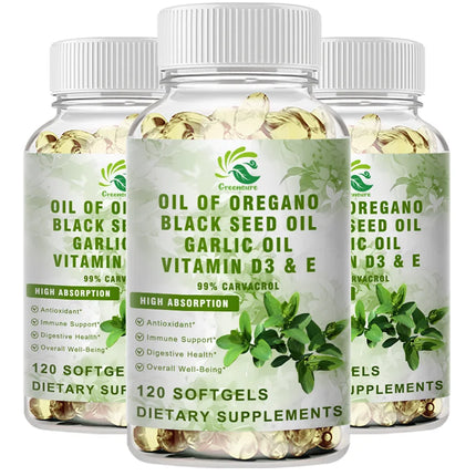 Organic Oregano Oil Capsules with 99% High Concentrate Carvacrol - Digestive Support, Gastrointestinal Health, Immune Support