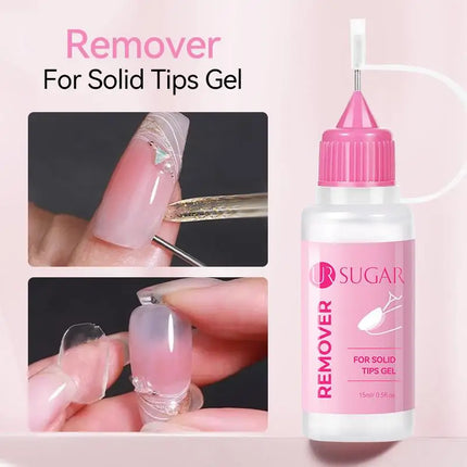 Needle Tube Nail Glue Remover for Press on Nails, Fast Acting Dissolver Liquid for UV Gel Tape, Solid Glue & Acrylic Nails