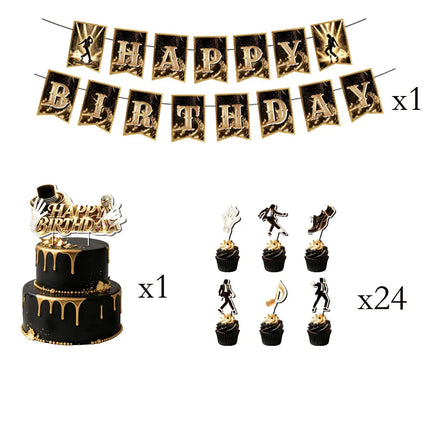 Michael Jackson Birthday Party Decoration Tableware Cups Plates Napkins Tablecloth Favor Souvenir Party Supplies Baby Shower