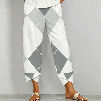 Street Fashion Trousers  Women's Fashion Nine-inch Pants Retro Printed Yoga Pants Daily Casual Pants Elegant Sport Pants