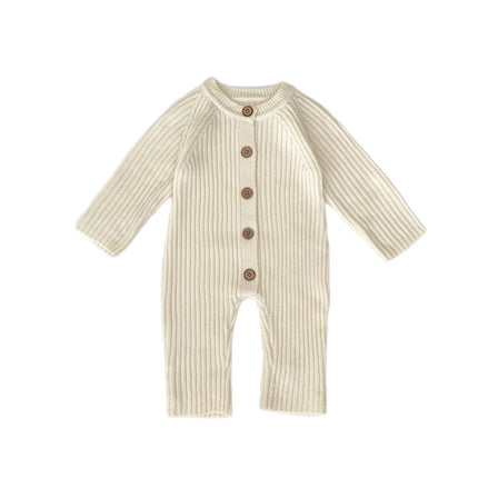 Autumn New Baby Girl Long Sleeve Knit Bodysuit Cotton Toddler Boy Thick Ribbed Jumpsuit Solid Newborn Infant Clothes 0-24M  123
