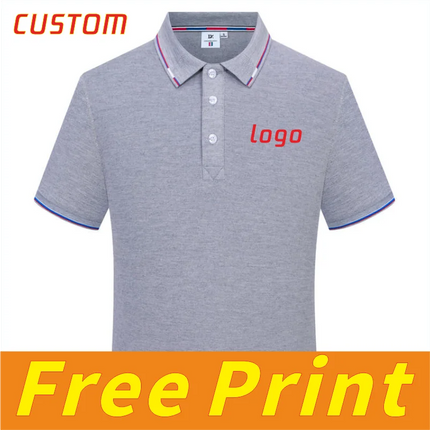 Casual polo shirt, short sleeved T-shirt, men's and women's shirt, personalized customization, printed logo image, embroidered l