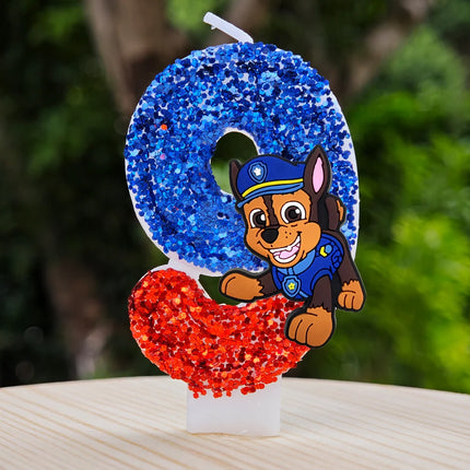 Paw Patrol Candle 0-9 Number Candle Paw Patrol Cartoon Character Party Cake Plug-in Birthday Cake Decoration Baby Shower Gift