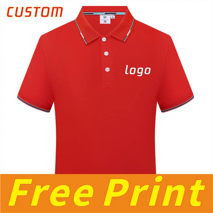 Casual polo shirt, short sleeved T-shirt, men's and women's shirt, personalized customization, printed logo image, embroidered l