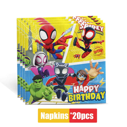 Spidey And His Amazing Friends Birthday Party Decoration Plates Tablecloth Cup Banner For Kids Birthday Balloon Party Favor Gift