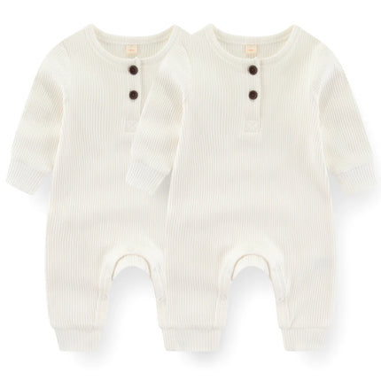 Unisex Rompers 2/3Pieces New Born Baby Girl Clothes Sets 0-24M Baby Boy Clothes Solid Color Zipper Cartoon Autumn Spring Bebes