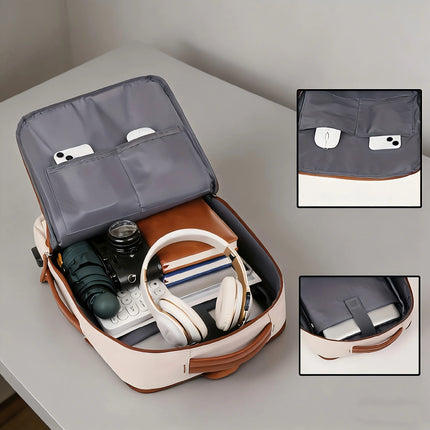 OGEHUAFEE daily commuting computer backpack, computer backpack+three piece set+3pcs storage bag, expandable travel and business laptop backpack, multi-functional lightweight backpack