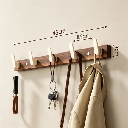 Modern Luxury Bathroom Accessories Set Walnut Wood Towel Rack Wall Mounted Bathroom Hardware Set Shelf Hooks Toilet Paper Holder