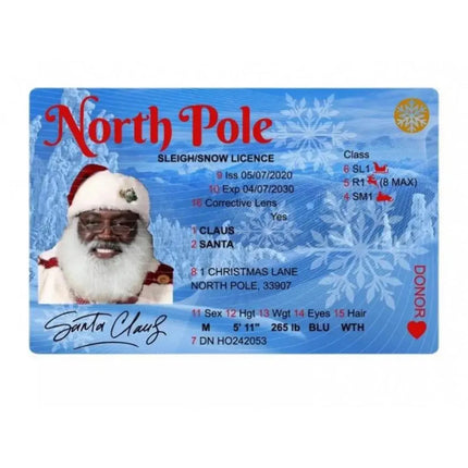 1~10 Cards Santa Claus Flying Licence Christmas Eve Driving Licence Christmas Gift For Children Kids Christmas Decoration 2024