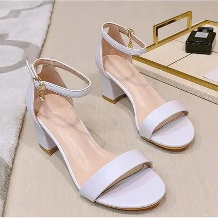 2026 New Summer High Heels Women Roman Shoes Thick With Open Toe Sandals Women's Shoes Small Size 31 32 33 40 European Style