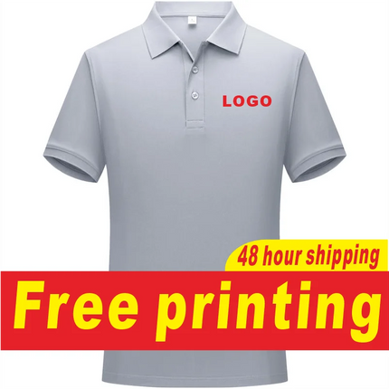 Summer Pure Cotton Short-Sleeved T-Shirt Polo Shirt for Men's and Women's Custom Printed Logo Embroidered Logo