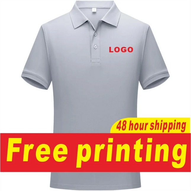 Summer Pure Cotton Short-Sleeved T-Shirt Polo Shirt for Men's and Women's Custom Printed Logo Embroidered Logo