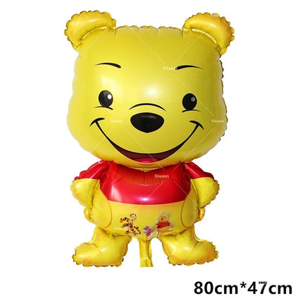 Winnie The Pooh Balloons Happy Birthday Banner Decoration Yellow Bear Party Supplies Backdrop Cake Topper Disposable Tableware