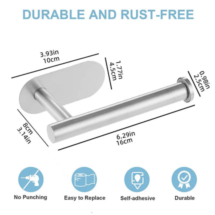 Stainless Steel Toilet Paper Holder Tissue Hanger Adhesive Toilet Paper Stand Paper Towels Holder Waterproof Bathroom Accessory