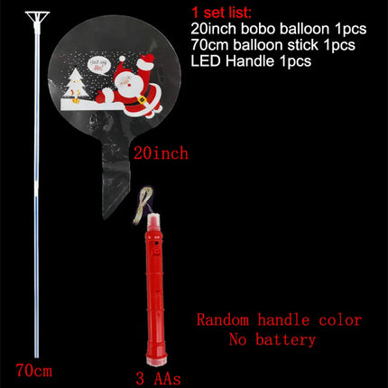 5-30pcs LED Bobo Balloons Santa Claus Transparent LED Light Up Balloons Glow Bubble Balloons New Year Christmas Party Decoration