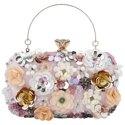 Fashion Women Bags Flower Diamonds Embroidery Small Clutch Luxury Lady Handbags Evening Bags New Arrival Chain Shoulder Purse
