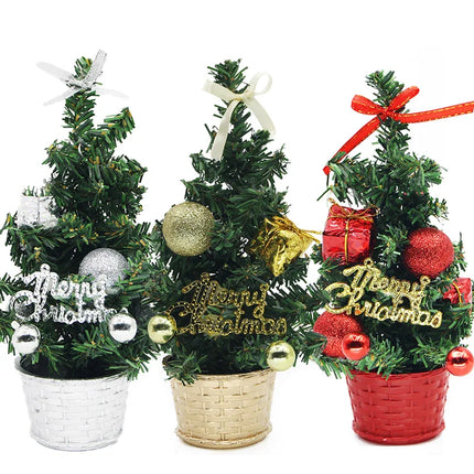 (1 Piece/bag) 21cm Christmas Tree Christmas Decoration Desktop Ornaments New Year Holiday Decorations Props DIY Celebration
