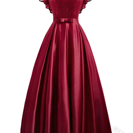 Elegant Gorgeous Pink turquoise Ruffle Sleeve Party Satin Long Dress Lace Prom Gowns Wedding Lady Autumn Evening Maxi Dresses