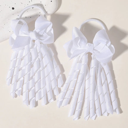 2pcs Girls' Bow Tassel Headband  for Children Babies Girls Parties Dances Ponytails Fixed Hair Accessories Baby Hair Accessories