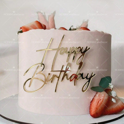 2pcs Pink Crown Birthday Cake Topper Set Gold Happy Birthday Acrylic Cake Decor Rhinestone Queen Tiara Cake Decoration for Women