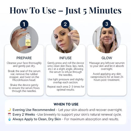 Korean Micro Molecule Anti-Aging Serum Kit, Collagen & Hyaluronic Acid, Anti-Wrinkle Firming Pore Minimizing Hydrating Skin Care