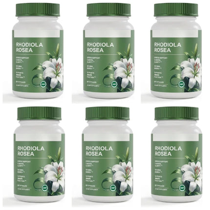 Rhodiola Rosea Extract Capsules 500mg Herbal Adaptogen for Daily Wellness Focus Mental Clarity and Energy Support 60 Capsules