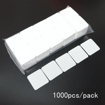 1000pcs Lint Free Nail Wipes Nail Polish Remover Pads Absorbent Soft Eyelash Extension Glue Cleaning Wipes Removal Manicure Tool