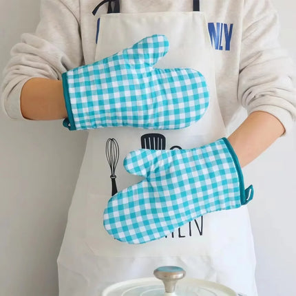 2024 New Style Anti Scalding High Temperature Resistance 100%linen Kitchen Oven Mitts Microwave Oven Gloves for Adult
