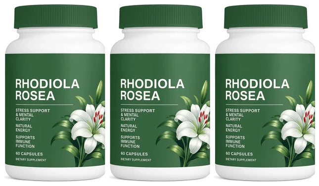 500mg Rhodiola Rosea Capsules Balance Natural Herbaceous Plants Supplement for Daily Stress Support & Energy 60pieces Per Bottle