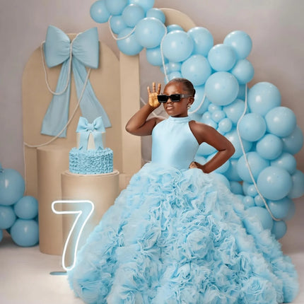 Luxury Puffy Ballgown Girls Birthday Party Dress Customized Flower Girl Dresses for Wed Little Queens Pageant Homecoming Dress