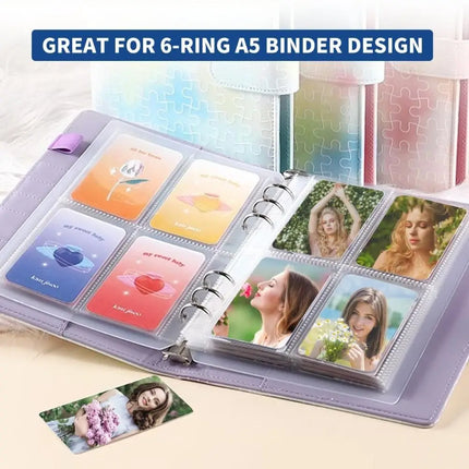 Kpop Photocard Binder 6 Ring Photocard Sleeves A5 Size Multi-Pockets Photo Album Page Photo Album Sleeves