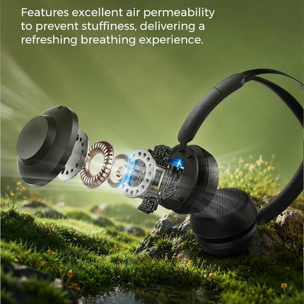 Nuroum Bluetooth 5.3 Over‑Ear Wireless Headset ENC Noise Cancelling Microphone USB Dongle Independent Mute Button Multi‑Point Connection Business Headphones for Call Center Work From Home PC Laptop Desktop Mac Zoom Micros