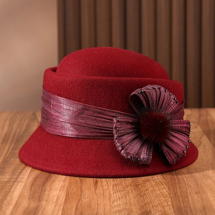 100% Australia Wool Felt Cloche Hat Women Party Formal Fedora Ladies Grace Beret Caps