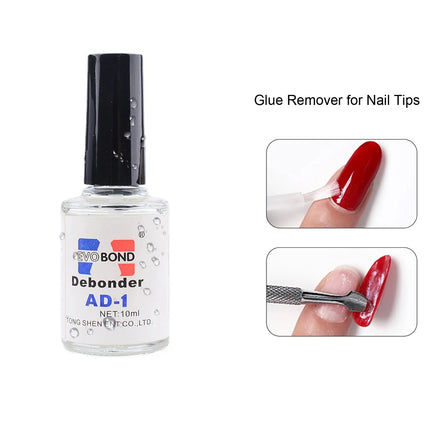 10ml Nail Glue Remover for Press on Nails Professional Glue off Acrylic Nail Rhinestone Decoration Nail Polish Remover Nail Glue