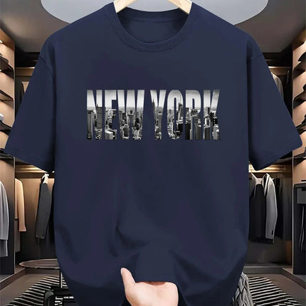 Simple Fashion New York Letters T Shirts For Men Summer Trendy Hip Hop 3D Printed T-shirts Loose Streetwear Breathable Tees Tops