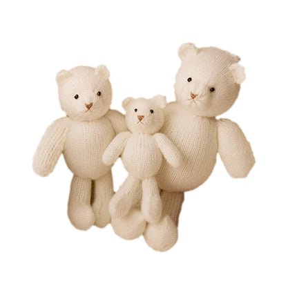 Newborn Photography Clothes 2 Pieces Set Baby Romper Hat Infant Photo Shoot Props Bear Doll Newborn Photography Accessories