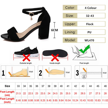2026 Summer Women High-heeled Sandals Wild High-heeled Shoes with a Word Buckle Roman Gladiator Sandals Office Small Size 32-43