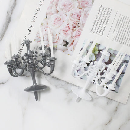 Ins Style Retro European Luxury Cake Decoration Candlestick Baking Birthday Party Wedding Small Plug-In Supplies Theme Girl