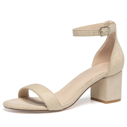 High Heeled Sandals Non Slip Ankle Strap Sandals Comfortable Low Block Dress Pumps Elegant Open Toe Sandals for Party Vacation
