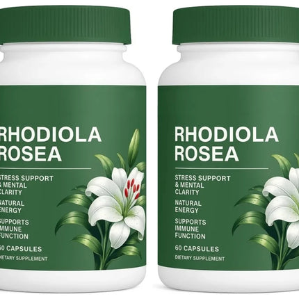 Rhodiola Rosea Capsules 500mg Herbal Supplement for Daily Energy Balance Mental Focus Adaptogen Plant Extract 60 Capsules