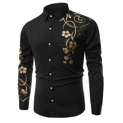 Colorful Flowers Pattern Hawaiian Shirts For Men Beautiful Rose 3D Printed Aloha Shirts Casual Loose Long Sleeve Tops Blouses