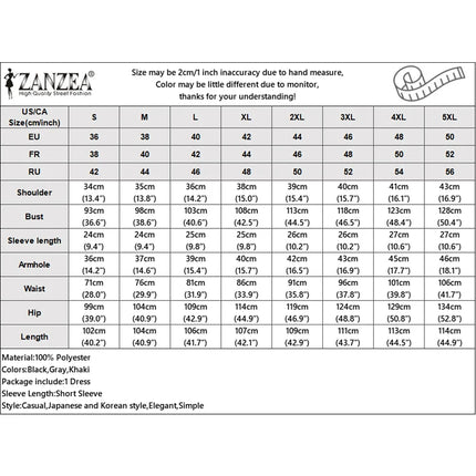 ZANZEA Women Party Dresses Summer Short Sleeve Korean Knee-Length Sundress 2025 Fashion Pleated Solid Color Office Elegant Robe