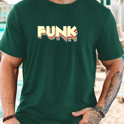 Men's T-Shirt 2025 New Arrival Retro Funk Graphic Vibrant 3D Typography Colorful Print Stylish Top Daily Casual